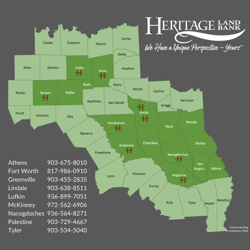 Heritage Land Bank branch map